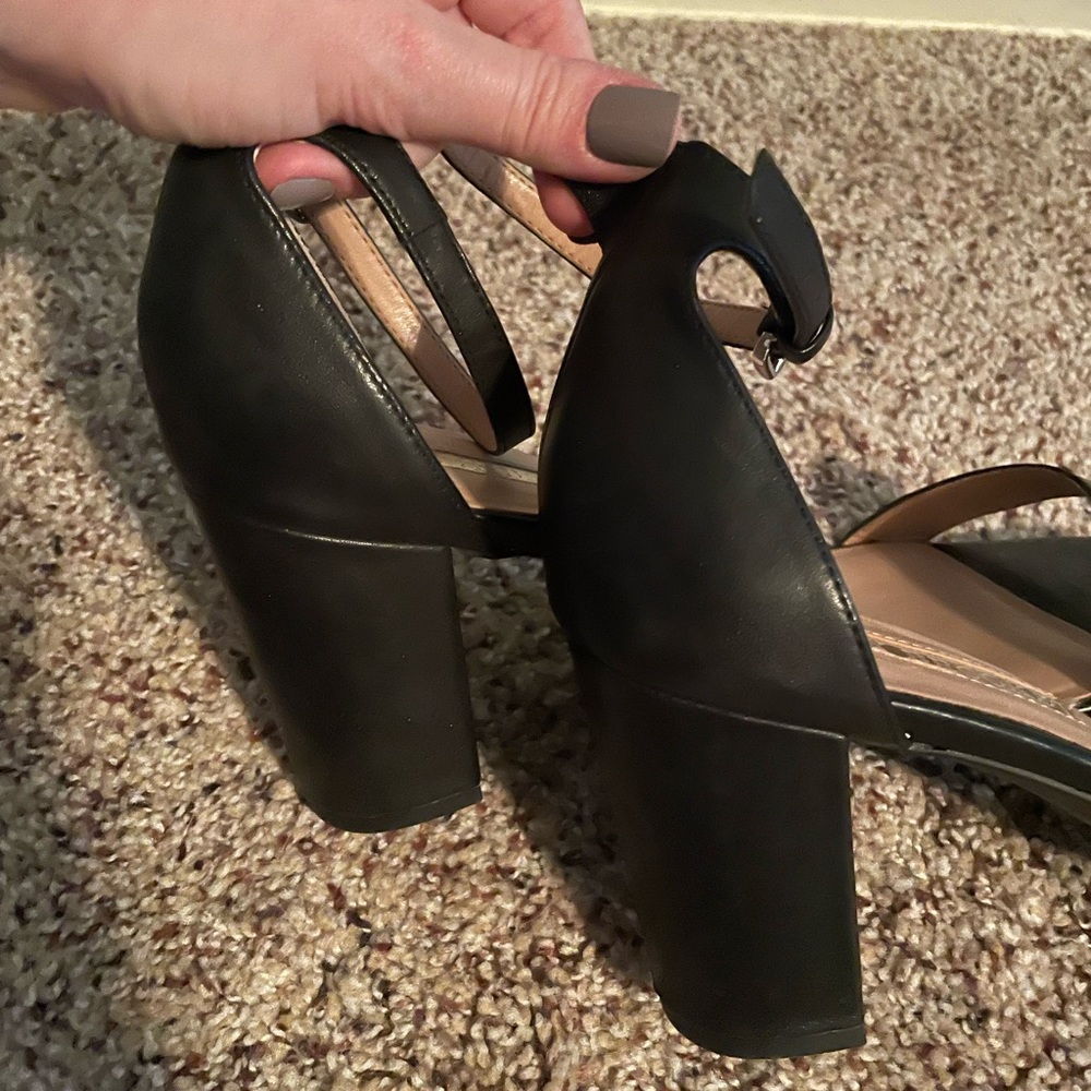 Audrey Brooke Black Ankle Strap Heels Classy Elegant - Picture 8 of 10